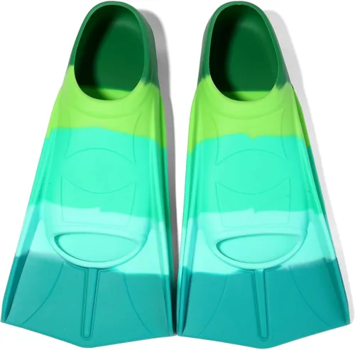 Miniatura 9 de Aletas de natación para niños, aletas cortas para niños y jóvenes, aletas de natación para entrenamiento de natación para niños, niñas, niños Azul