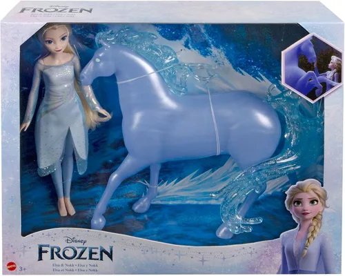 Miniatura 7 de Mattel Disney Frozen Toys, Elsa Fashion Doll y juego de figuras de Nokk de agua en forma de caballo, inspirado en la película Frozen 2