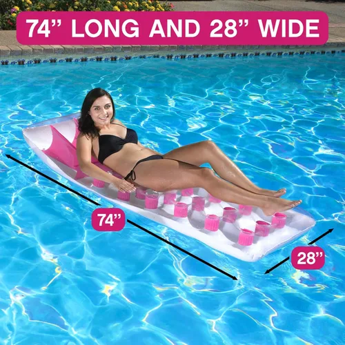 Miniatura 5 de Poolmaster Flotador inflable clásico francés de bolsillo para piscina, para adultos, color rosa Rosado