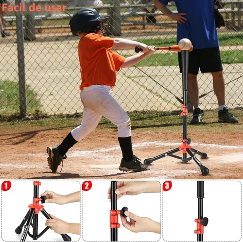 Miniatura 4 de BaseGoal Camiseta de Bateo de Béisbol para Niños, Tee de Bateo, Tee de Sóftbol, Tee de Bateo para Jóvenes, Tee de Teeball, Tee de Viaje, Altura
