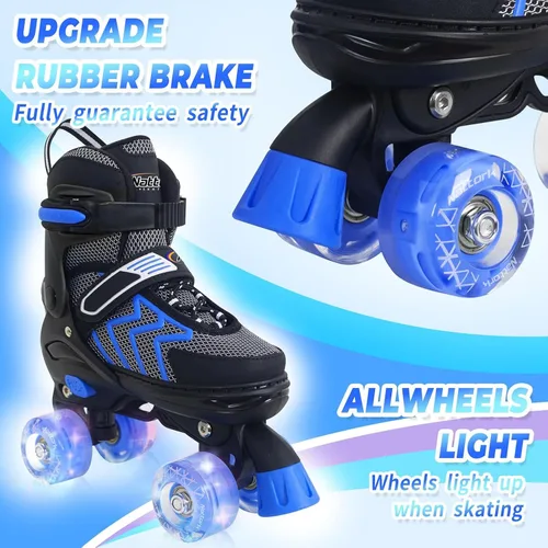 Miniatura 4 de Nattork Patines de ruedas para niños y niñas, patines ajustables de 4 tamaños con ruedas iluminadas para adolescentes, principiantes, deportes al