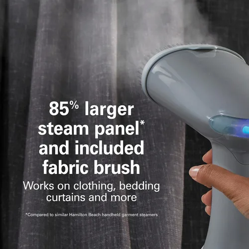 Miniatura 7 de Hamilton Beach Vaporizador de mano para ropa, tela y cortinas, 1200 vatios, tanque de agua de 13.5 fl oz, 20 minutos de vapor continuo, esenciales