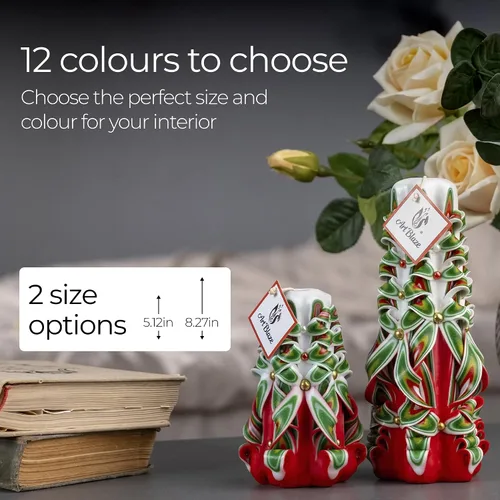 Miniatura 6 de Velas Talladas - Vela Decorativa Grande Hecha a Mano – Vela Espiral Linda de Quemado Largo para Mujeres – Vela de Mesa para Decoración del Hogar