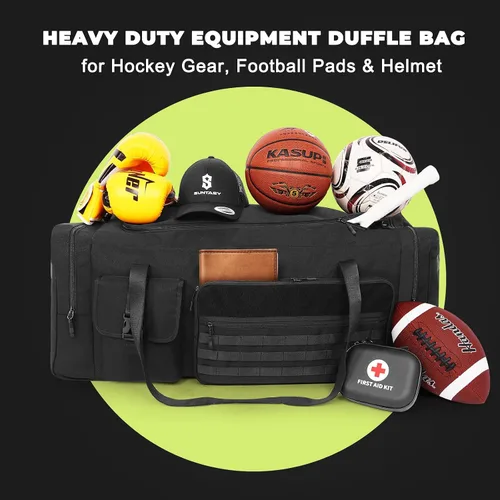 Miniatura 2 de Bolsa de lona extra grande de 36 pulgadas para gimnasio y viajes, 130 L, bolsa de equipo de gran tamaño para baloncesto, béisbol, hockey, fútbol