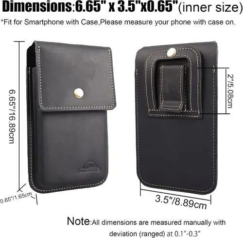 Miniatura 5 de Funda de cuero Topstache para teléfono para hombres - Funda con cierre magnético para iPhone 17/16/15/14/13/12 - Funda de cinturón de cuero con clip