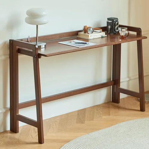 Miniatura 10 de Escritorio plegable de madera maciza, mesa moderna de mediados de siglo, escritorio plegable para computadora de escritura de 47 pulgadas