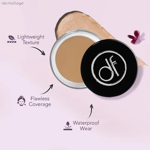 Miniatura 2 de Dermaflage - Corrector impermeable en crema (bronce oscuro), corrector de cobertura completa, acabado mate para cara y cuerpo, oculta ojeras