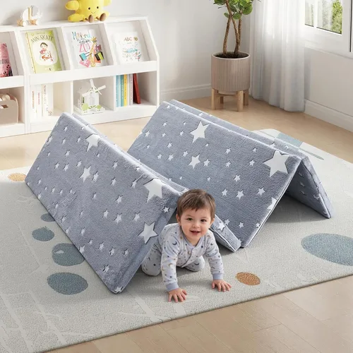 Miniatura 6 de MeMoreCool Colchón de Piso para Niños, Tapete de Juego Tapete Muscular Grande 6x4 Pies, Colchón Futon de Espuma Engrosada para Sala de Juegos, Gris