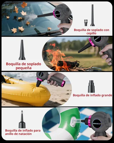 Miniatura 3 de Aspiradora de Mano para Coche Portátil Inalámbrica 25000Pa de Alta Potencia Mini Aspiradora de Mano Recargable 4-en-1 Soplador de Polvo de Aire