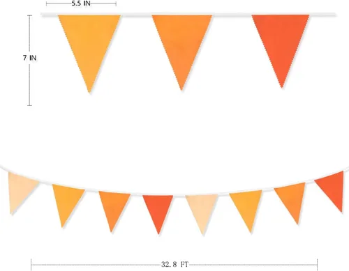 Miniatura 2 de Bandera triangular de tela de algodón para decoración de otoño, boda, cumpleaños, día de Acción de Gracias, hogar, guardería, jardín al aire libre