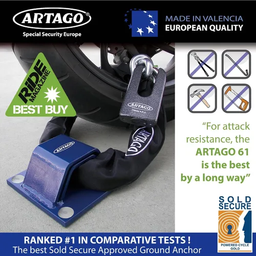 Miniatura 2 de Artago 61 anclaje de seguridad de alta gama, doble puente 6+6, se vende seguro aprobado, pernos especiales blindados más profundos, acero de máxima