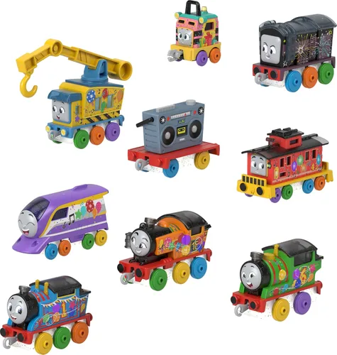 Miniatura 2 de Thomas & Friends Juego de regalo de trenes de juguete Thomas' 7 días de sorpresas, 10 vehículos fundidos a presión con carga para niños a partir