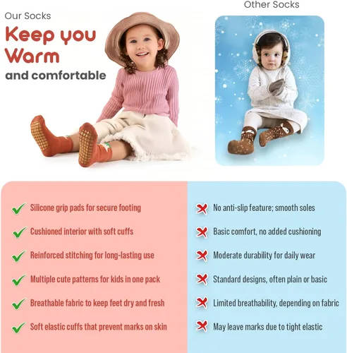 Miniatura 5 de Baby Socks with Grip 6 pairs Non anti Slip Thick Winter Warm cotton Infants