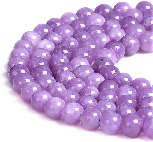 Miniatura 18 de Cuentas sueltas de jade azul teñido natural de 6 mm, cuentas redondas lisas, aproximadamente 15.5 pulgadas, para hacer pulseras y collares de Jade