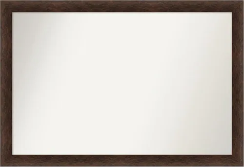 Miniatura 65 de Amanti Art Espejo de pared personalizado no biselado (24 x 27 pulgadas), marco estrecho de nogal chipre - varios tamaños personalizados - Espejo