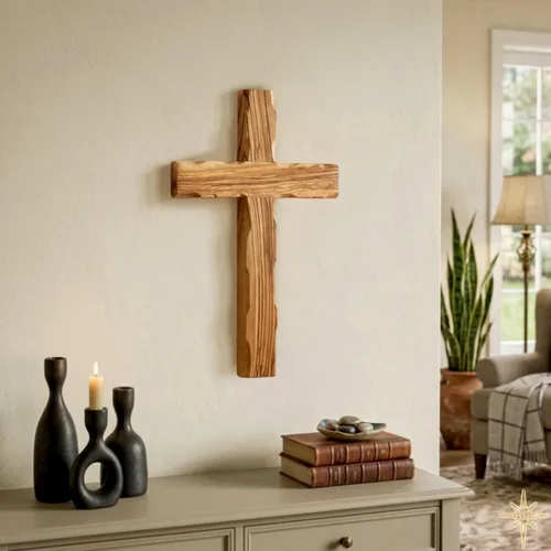 Miniatura 6 de Cruz de pared, cruces de madera de Belén, Tierra Santa. Crucifijo de madera de olivo. Decoración colgante para el hogar. Regalo religioso