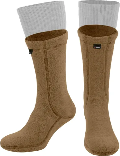 281Z Hiking Warm 8 inch Boot Liner Socks - Military Tactical Outdoor Sport - Polartec Fleece Winter Socks (Coyote Brown)