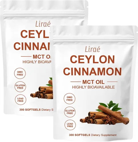 LIRAE Ceilán Canela Ceilán Canela Geles Suaves Equivalentes con Aceite Mct, Extracto de Hierbas Altamente Biodisponible | Sin OGM, Sin Gluten | 300