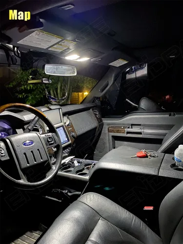 Miniatura 3 de Kit de 14 luces LED interiores F250 F350 para Ford F-250 F-350 1999-2016 Super Duty Blanco 6000K paquete de iluminación LED interior + luces