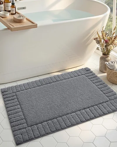 Miniatura 14 de DEXI - Alfombras de baño de 16"x24", alfombras antideslizantes para el suelo del baño, alfombra de baño ultrasuave y absorbente para la ducha, Beige