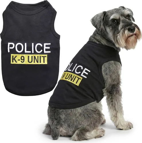 Miniatura 9 de Camiseta para Perro Parisian Pet - Camiseta Bordada FBI - 100% Algodón, Ropa Transpirable para Perros - Chaleco para Mascotas Sin Mangas - Camisas