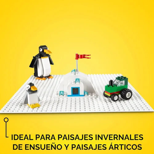 Miniatura 3 de LEGO Placa base blanca clásica, base cuadrada de 32 x 32 pulgadas para construir, jugar y mostrar creaciones de ladrillos, ideal para paisajes
