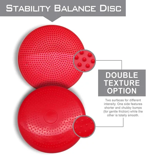 Miniatura 3 de Cojín de estabilidad inflado, cojín de asiento de equilibrio de yoga para aliviar el dolor, recuperación del suelo pélvico, entrenamiento de Rojo