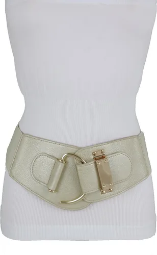 Miniatura 61 de TFJ - Cinturón ancho de moda para mujer, cintura alta, hebilla de gancho de metal dorado, talla XS, S, M, L, XL