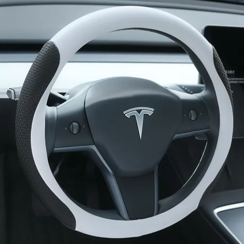 Uxcer Funda de cuero prémium para volante de Tesla Model 3/Y 2016-2025 2026 Juniper/Highland, antideslizante, transpirable, protector de volante de