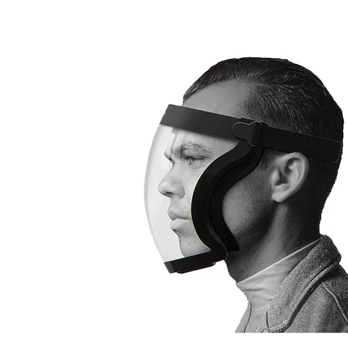 Miniatura 9 de Protector facial superprotector. Protección contra la niebla. Protector facial transparente para adultos, Protector facial de plástico (Negro)