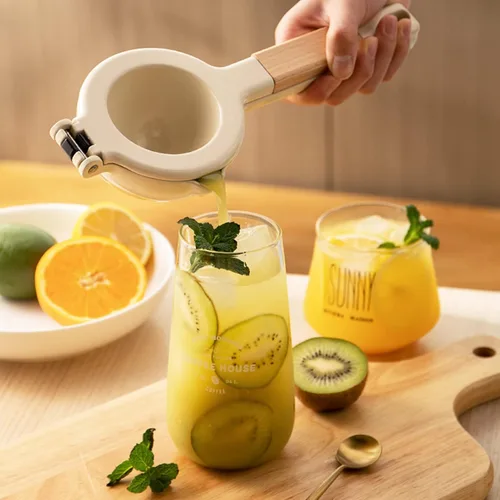 Miniatura 3 de Exprimidor de cítricos, Exprimidor manual de metal Exprimidor de limón con mango de madera, Exprimidor de cítricos de mano Herramienta de cocina
