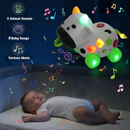 Miniatura 10 de Talkfun Juguetes Musicales de Vaca para Niños y Niñas de 1+ Año, Juguete Bilingüe para Bebés de 6-12-18 Meses, Juguetes para Niños de Un Año, Regalo