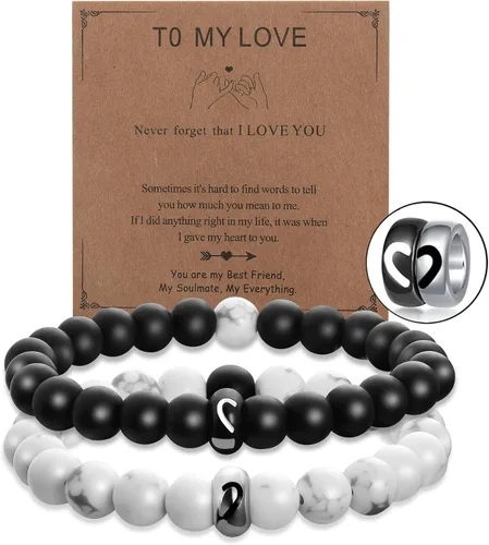 Kenivira Matching Couples Bracelets Gifts for Girlfriend,Relationship Bracelets for Couple One Year Husband Wife Boyfriend Girlfriend