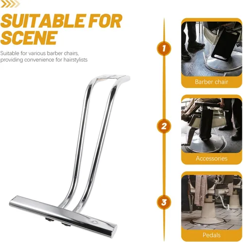 Miniatura 4 de DOITOOL Silla de salón Reposapiés de acero inoxidable para silla de salón Pedal de peluquería Reposapiés Soporte de trípode de repuesto
