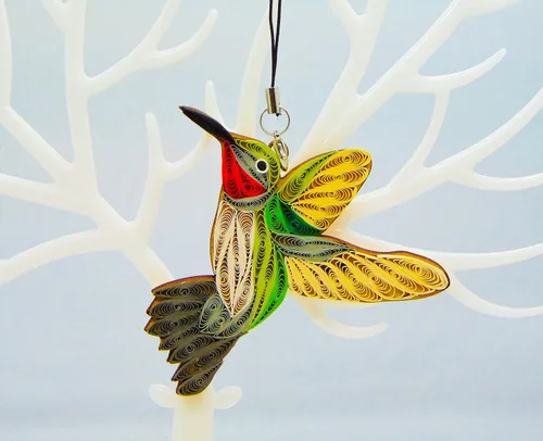 Miniatura 13 de Colección Quilling Bird Lovers – Adornos de quilling hechos a mano para amantes de los animales, decoraciones para el hogar y días festivos, dijes
