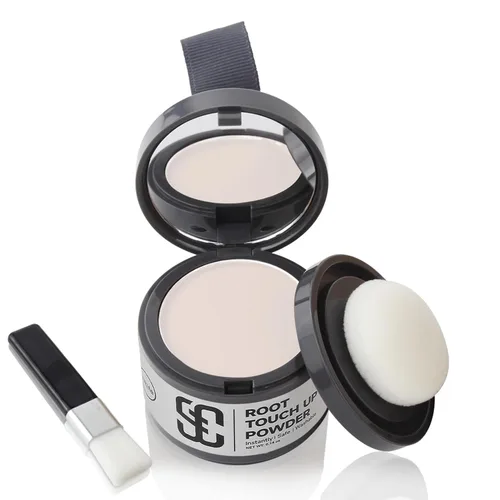 Polvo de línea capilar instantáneo en polvo para sombra de línea capilar, cobertura de cabello gris, toque de cabello en polvo para cabello fino 3-