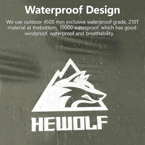 Miniatura 5 de Hewolf Tiendas de campaña para 3-4 personas para camping, tienda instantánea impermeable fácil de desplegar que se instala en 60 segundos