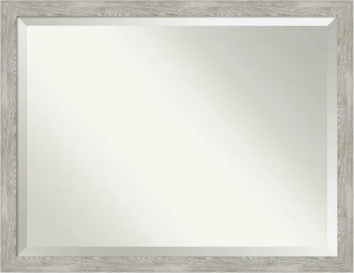 Miniatura 31 de Amanti Art Espejo de baño gris para sobre el fregadero, espejo rectangular gris rústico de corteza de 25 x 21 pulgadas, marco rústico de campo