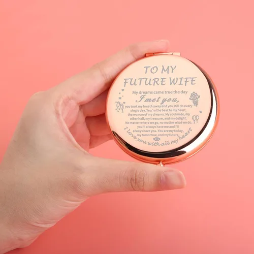 Miniatura 6 de UJIMS Regalos para mi futura esposa, espejo de maquillaje de novia para ser novia, regalo de compromiso para alma gemela, prometida, boda