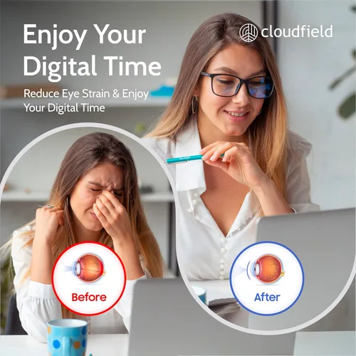 Miniatura 6 de cloudfield Lentes de luz azul para hombres y mujeres, máxima protección de bloqueo de luz azul, alivian la fatiga ocular digital, cómodos