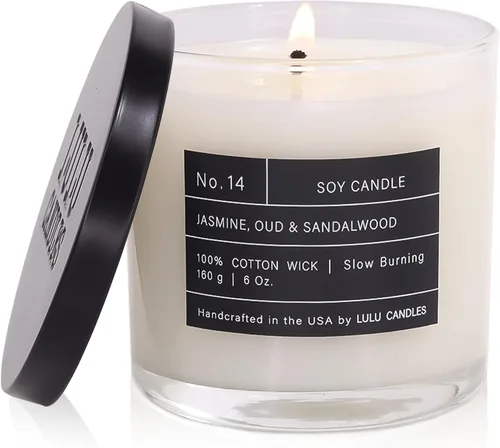 Miniatura 12 de Lulu Candles Sweet Pea, Jasmine & Apple Vela perfumada en tarro de soja de lujo Vertida a mano en los Estados Unidos Altamente perfumada