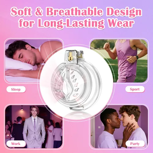 Miniatura 5 de Jaula de Castidad Masculina para el Pene - ACUMUM Dispositivos de Castidad de Silicona Suave Juguetes para Adultos, Jaulas de Castidad Masculina