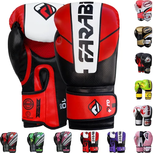 Miniatura 8 de Farabi Guantes de boxeo Pro Fighter Sparring Gym Bag Punching Focus Pad Mitts