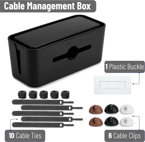Miniatura 2 de Bates - Caja de organización de cables, mediana, caja organizadora de cables, caja organizadora de cables, organizador de cajas de cables, caja