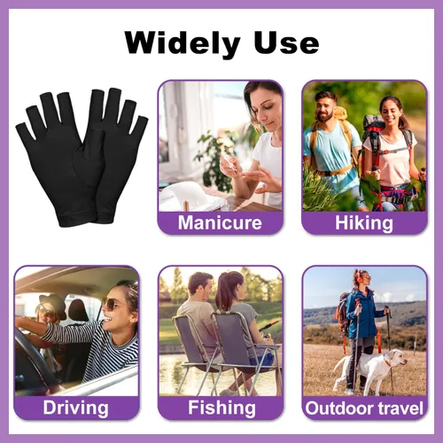 Miniatura 6 de NXJ INFILILA UV Gloves for Nails, Anti UV Light Gloves for Gel Nail Lamp, Professional UPF 99+ Protection for Women Negro