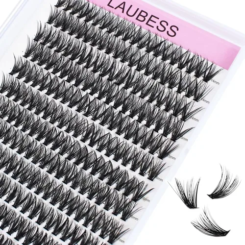 Miniatura 9 de Pestañas en racimo para extensiones con volumen, 50D, distintas longitudes, rizo D, kit de 240 pestañas en racimo para colocar en casa