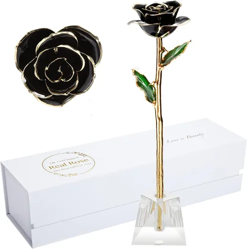 Miniatura 12 de Regalos para mamá, rosa dorada, rosa bañada en oro hecha de rosa real, regalos para ella y los mejores regalos para la madre, rosas doradas