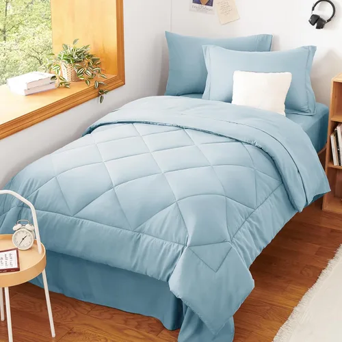 Miniatura 385 de CozyLux Juego de edredón tamaño King, color naranja quemado, toda la ropa de cama en una sola bolsa, 7 piezas: edredón, fundas de almohada