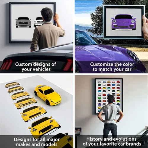 Miniatura 7 de Custom Car Posters Póster hecho a mano compatible con Shelby Mustang GT500 Generations e impresión de Ford Shelby GT500, multicolor, 8 x 10 pulgadas