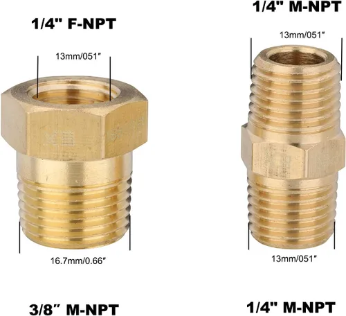Miniatura 2 de Juego de adaptadores de accesorios para lavadora a presión, kit reductor NPT 1/4" NPT de 3/8